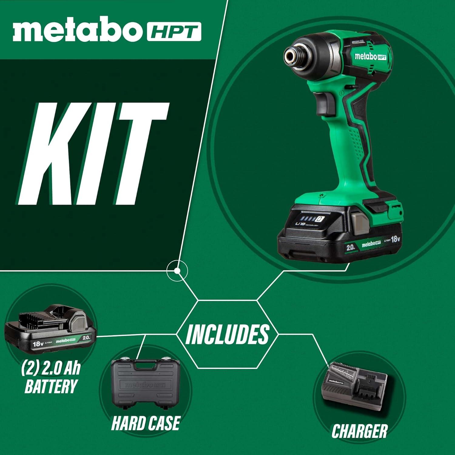 Destornillador de Impacto Metabo HPT 18V WH18DDXS 1240 in-lbs