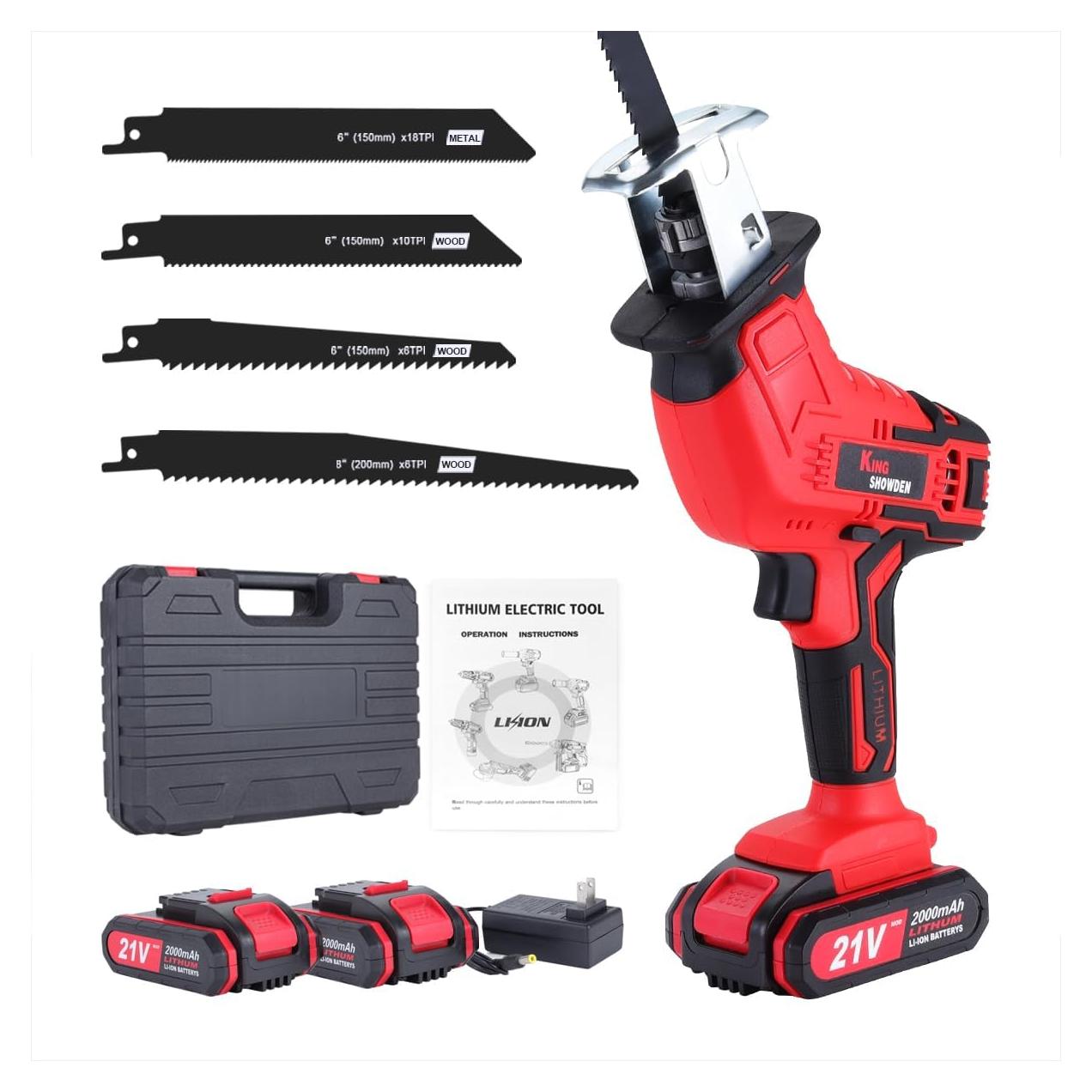 Sierra Recíproca Inalámbrica Drytuns 21V 3000RPM 4 Cuchillas