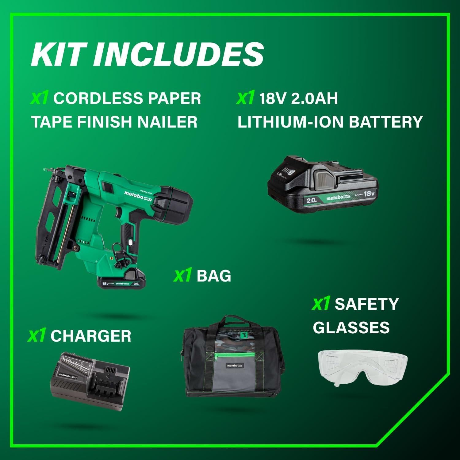 Clavadora de Acabado Metabo HPT 18V Sin Escobillas NT1865DSA