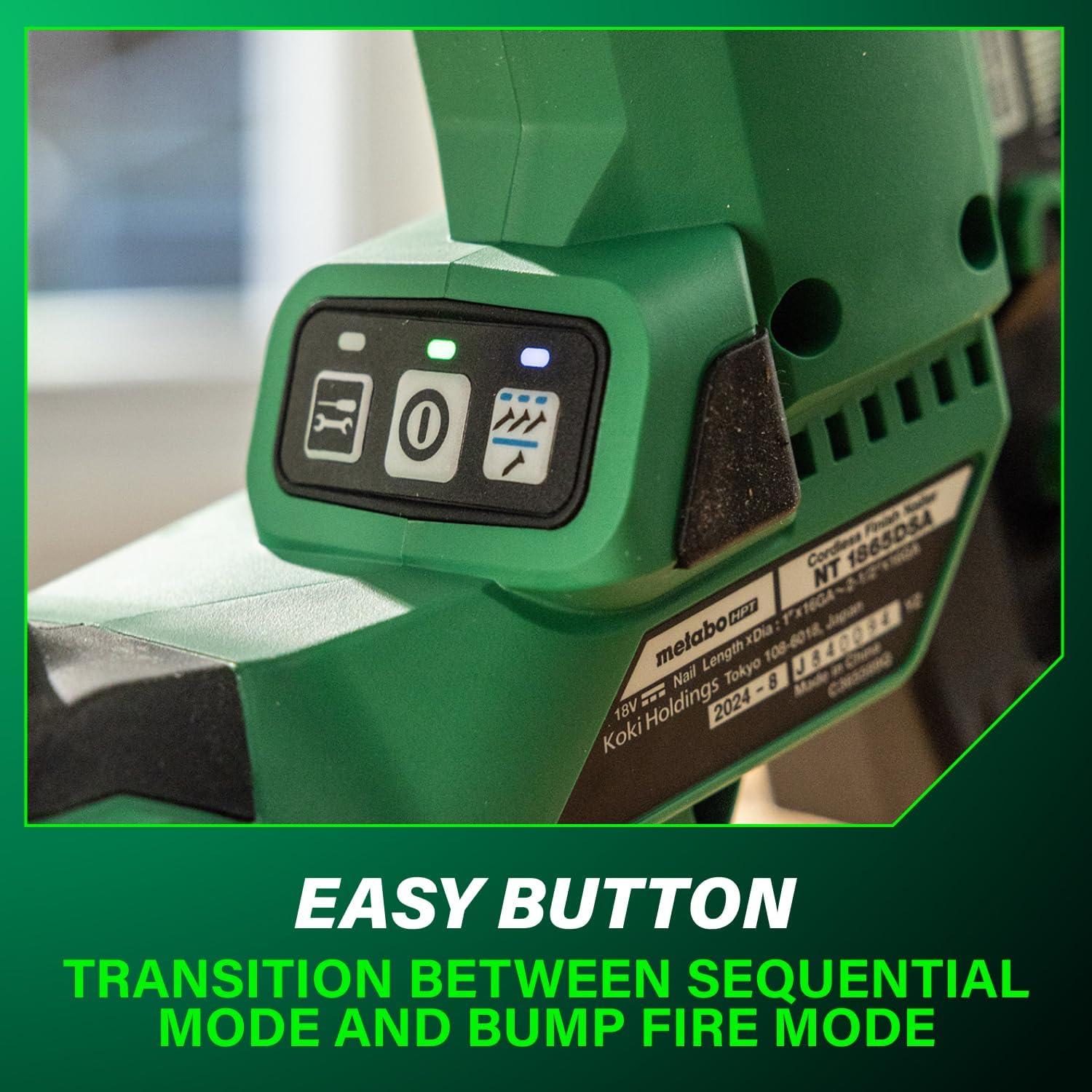 Clavadora de Acabado Metabo HPT 18V Sin Escobillas NT1865DSA