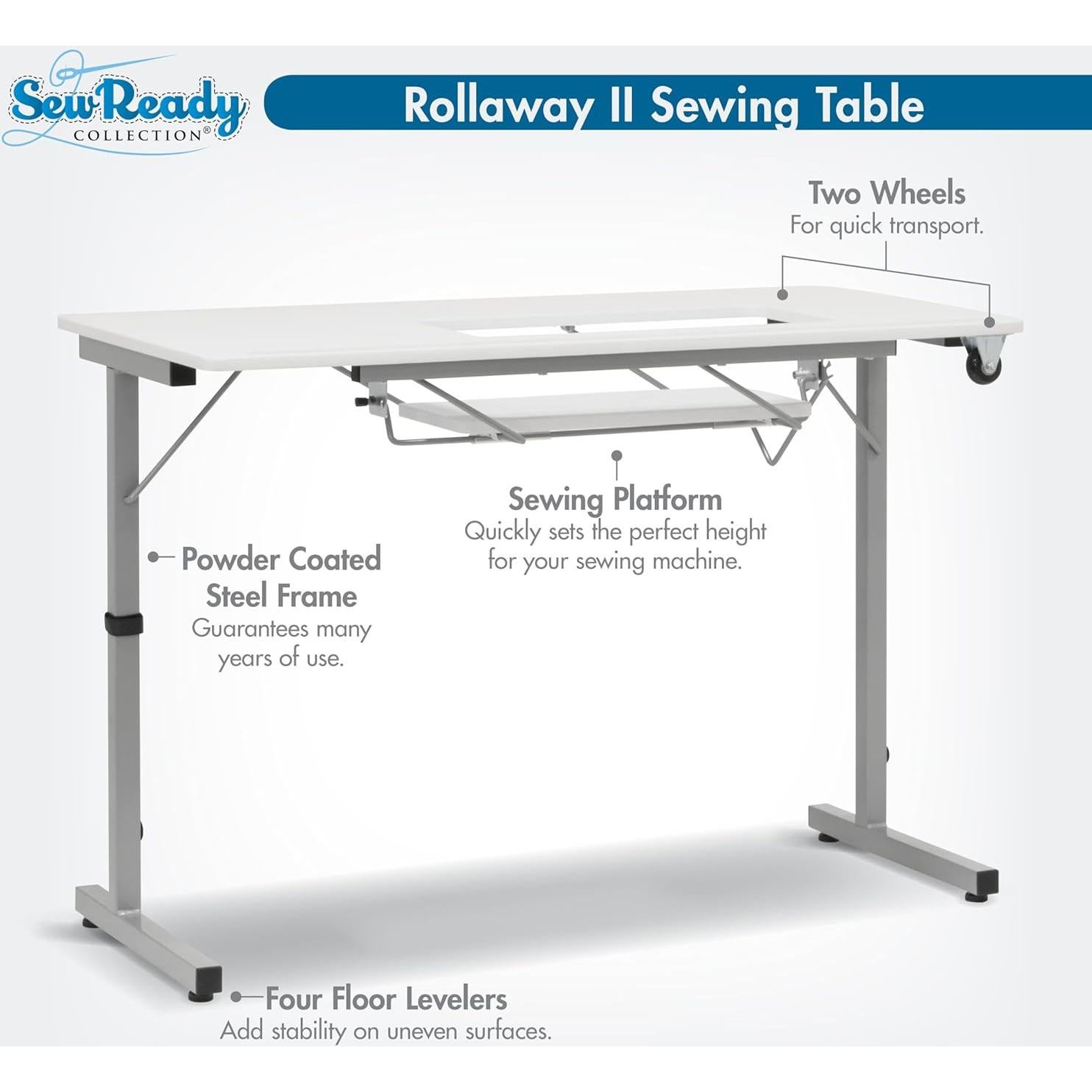 Mesa de Costura Plegable Sew Ready Rollaway II, 102.87x50.8cm