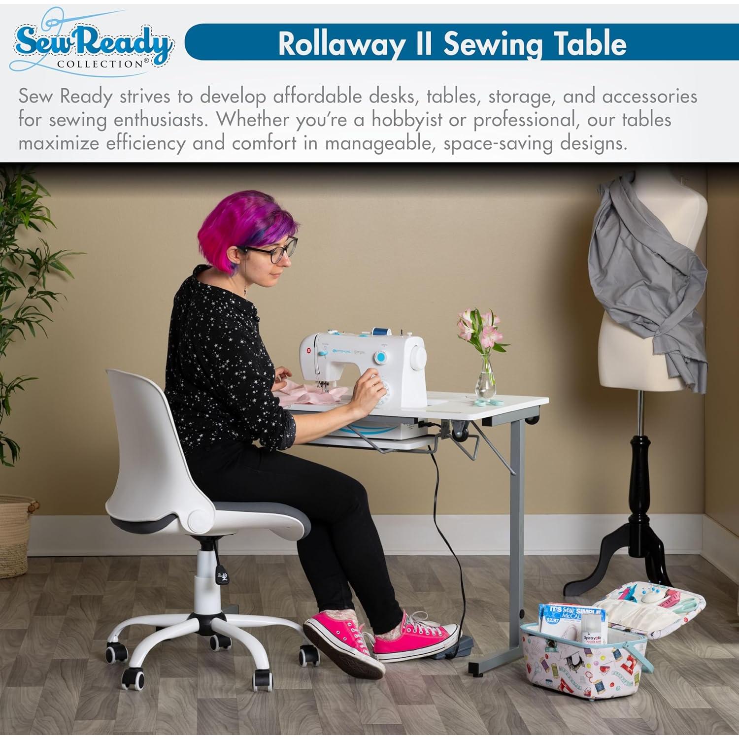 Mesa de Costura Plegable Sew Ready Rollaway II, 102.87x50.8cm