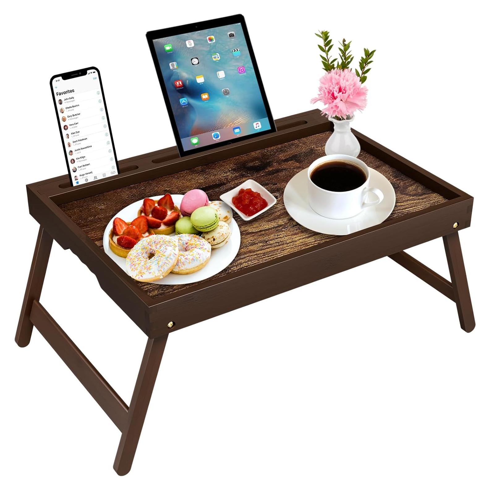 Bandeja de desayuno plegable Promitop de bambú 51.3x28.7cm