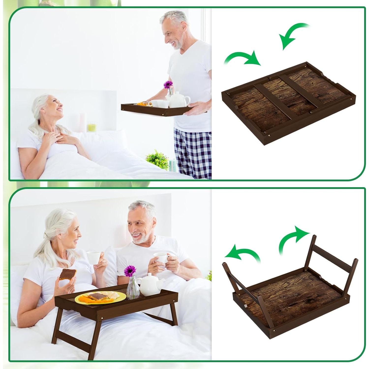 Bandeja de desayuno plegable Promitop de bambú 51.3x28.7cm