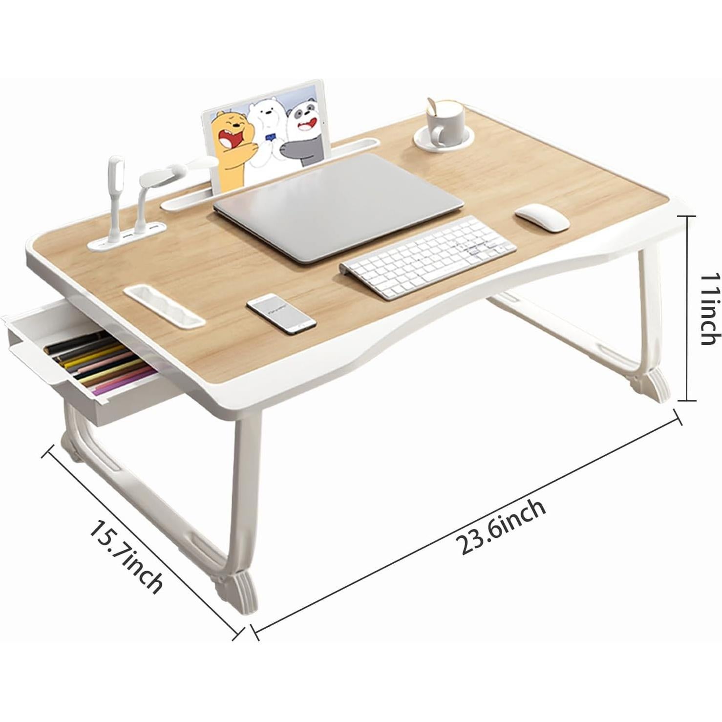 Mesa Plegable para Laptop SIDIANBAN Amarilla con USB 60x40cm