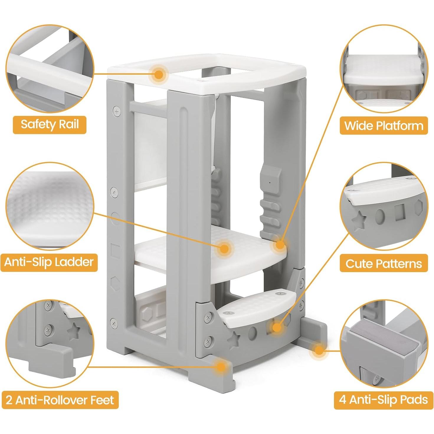 Torre de Aprendizaje ToyBay para Niños con Pizarra Ajustable