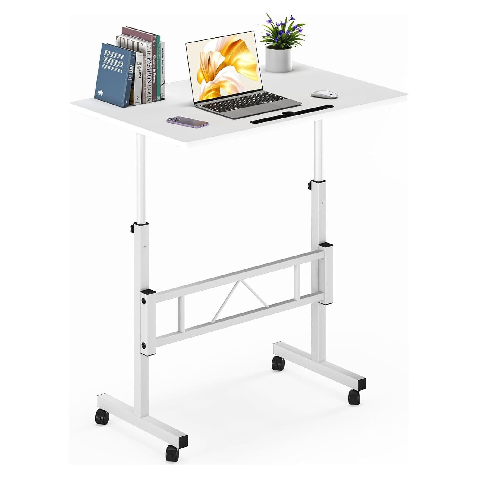 Escritorio de Pie Ajustable Autex AT-SD-Blanco 80x40 cm