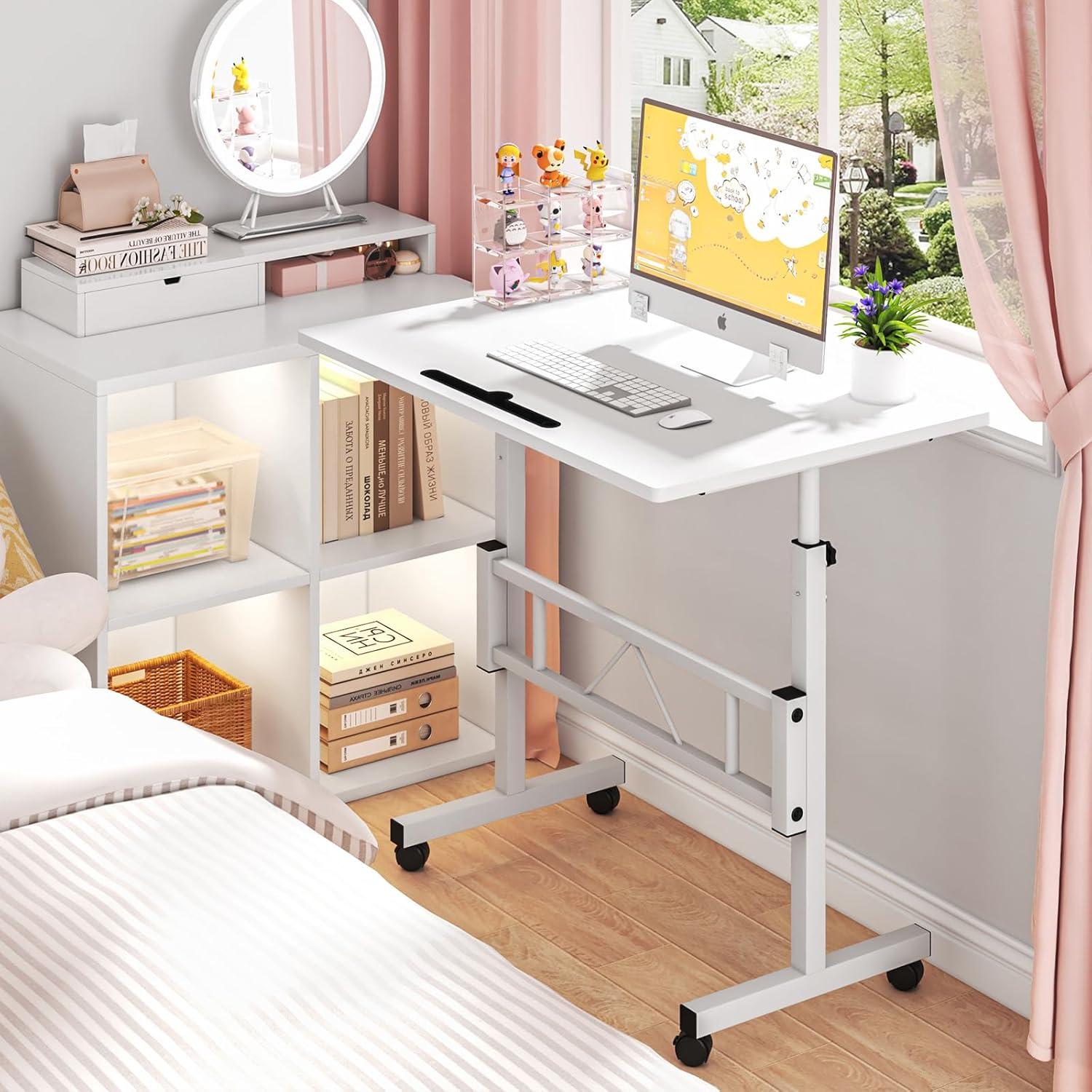 Escritorio de Pie Ajustable Autex AT-SD-Blanco 80x40 cm