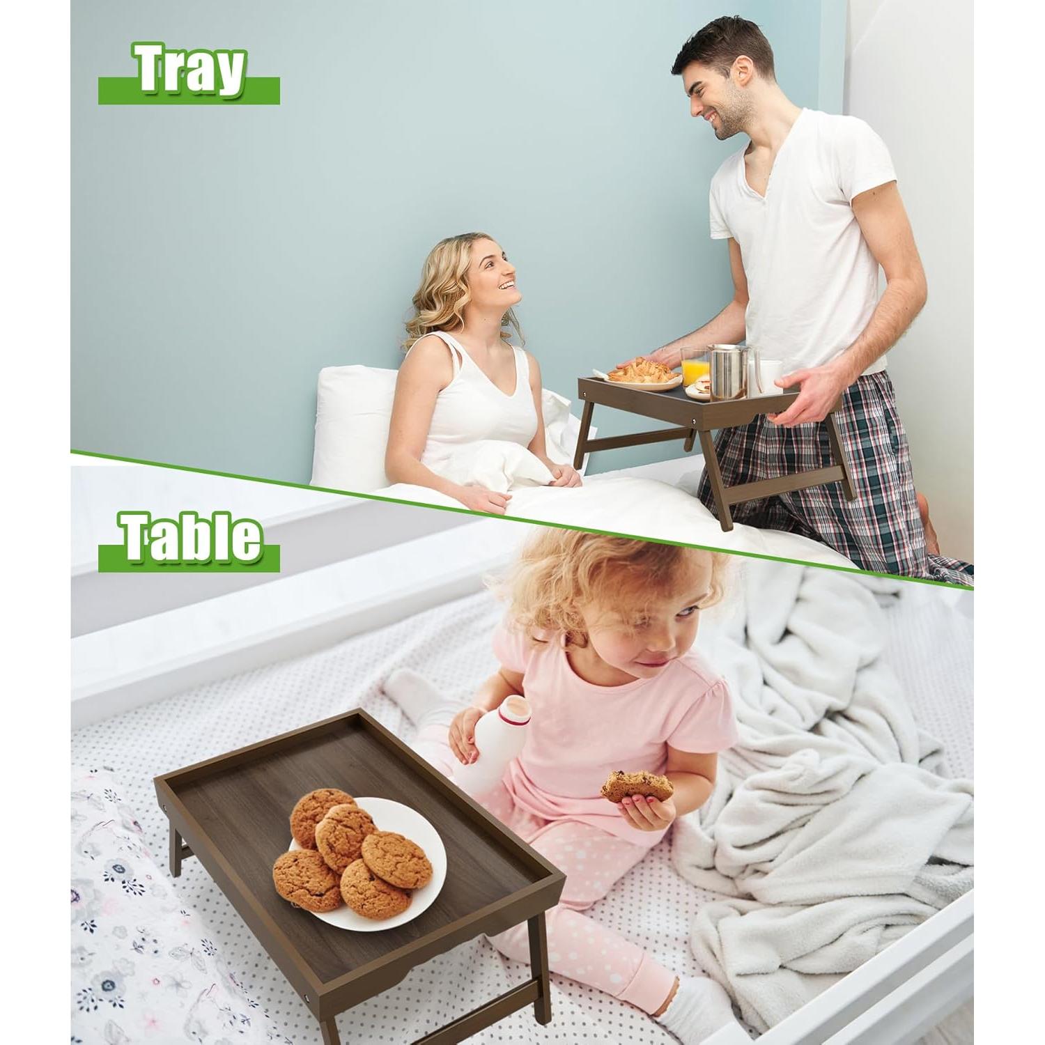 Mesa Bandeja para Cama Artmalle de Bambú Plegable 54x28cm