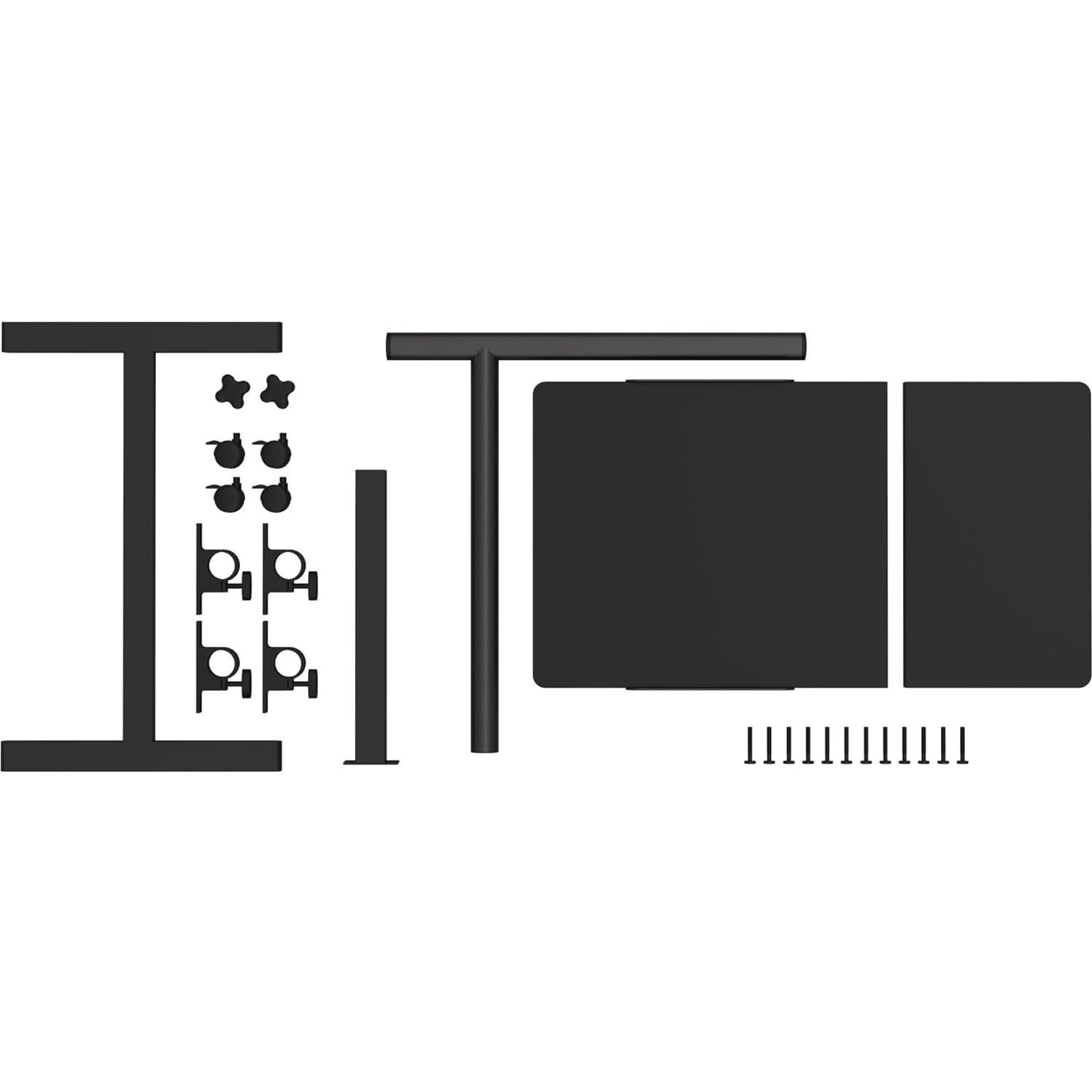 Mesa Sobre la Cama Ajustable JXINONT con Ruedas - Negro