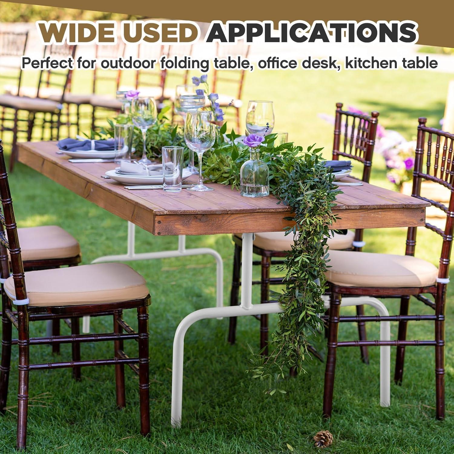 Patas de Mesa Plegables Tandefio 2 Pcs 73.66 cm Acero Blanco