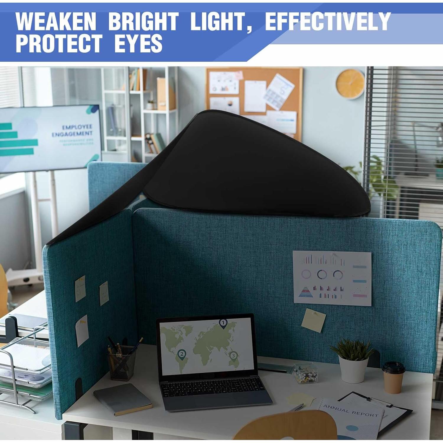 Sombra de Cubículo Plegable Juexica 75 cm Negra para Oficina