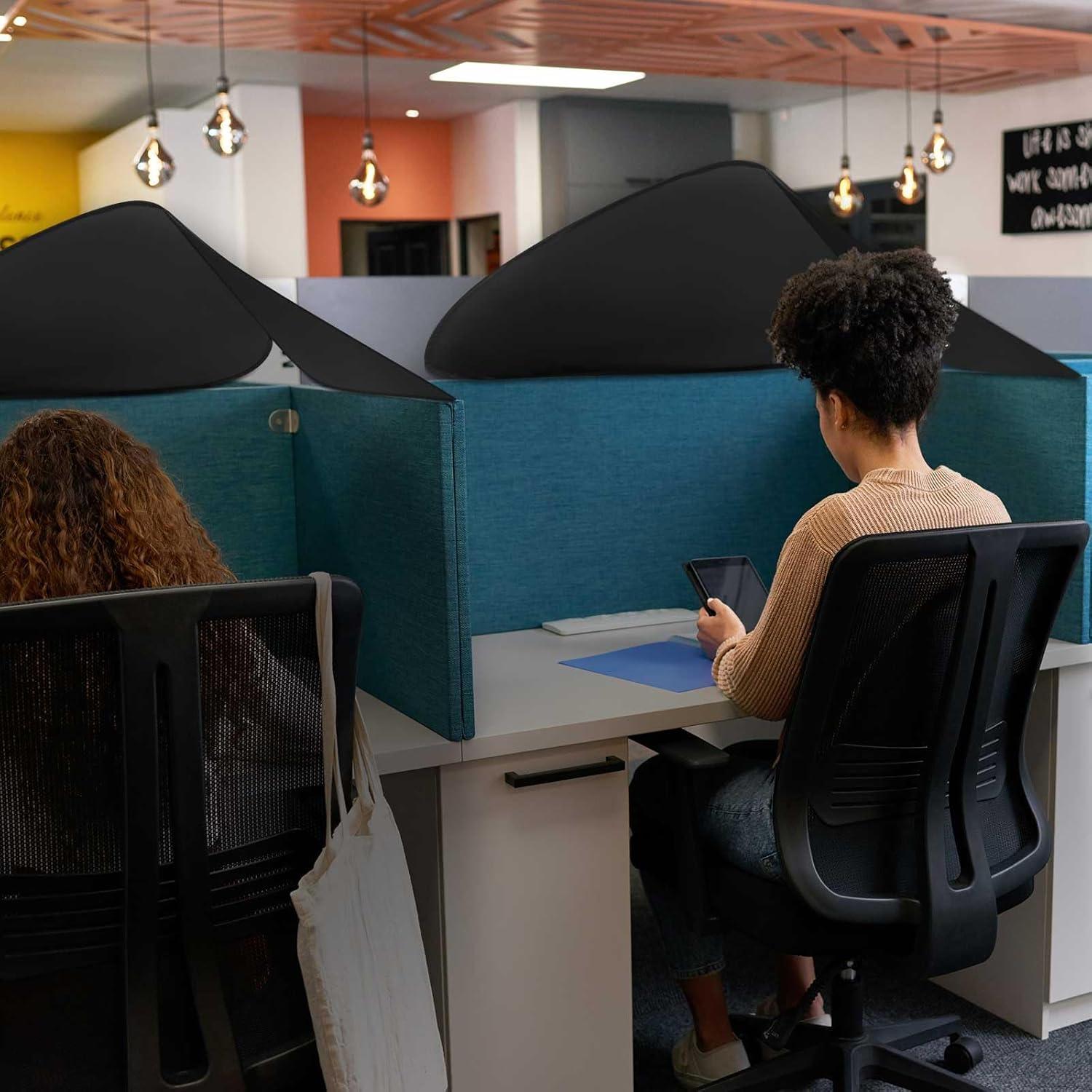 Sombra de Cubículo Plegable Juexica 75 cm Negra para Oficina