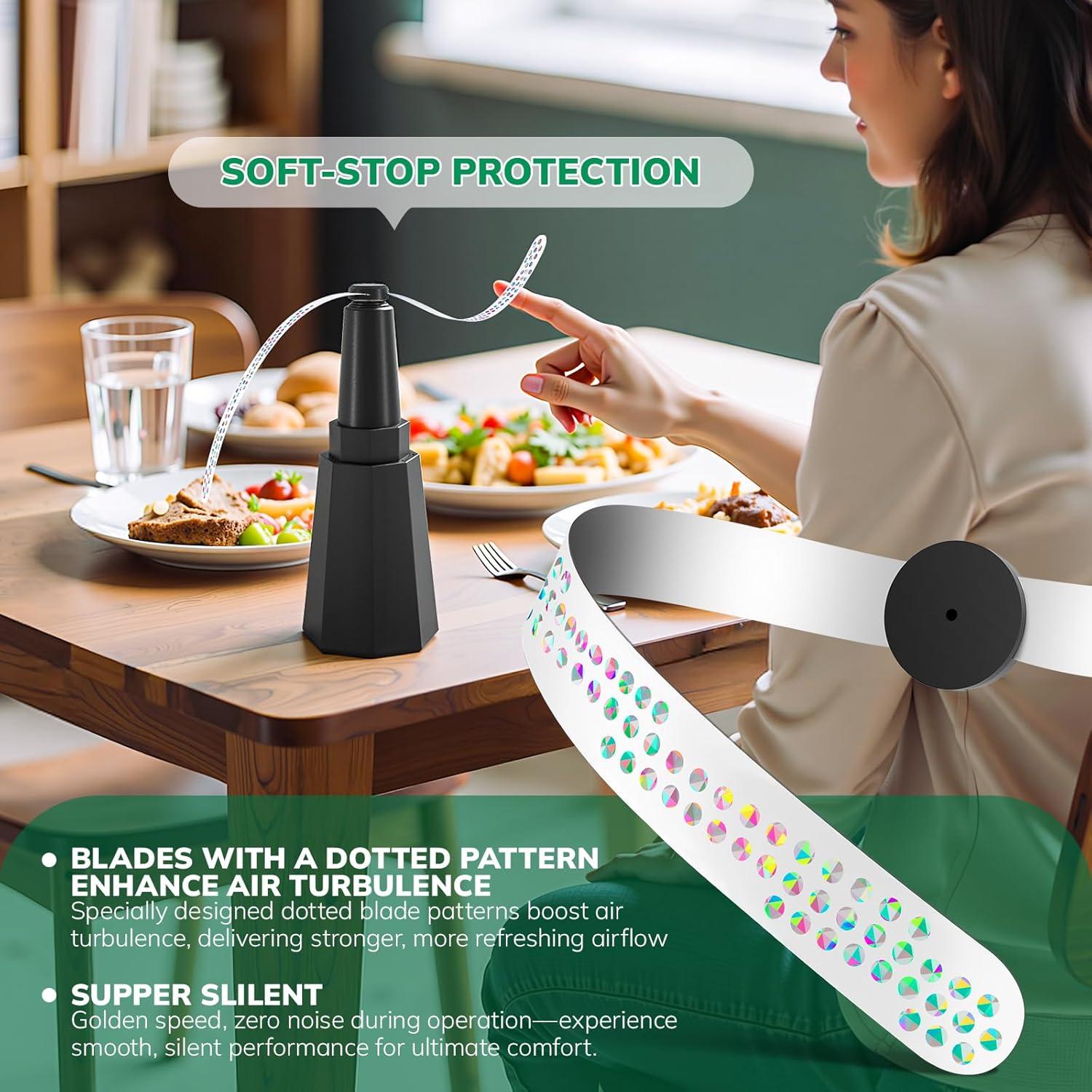 Ventiladores Recargables Grete Gotye 4PC Negro Plegables