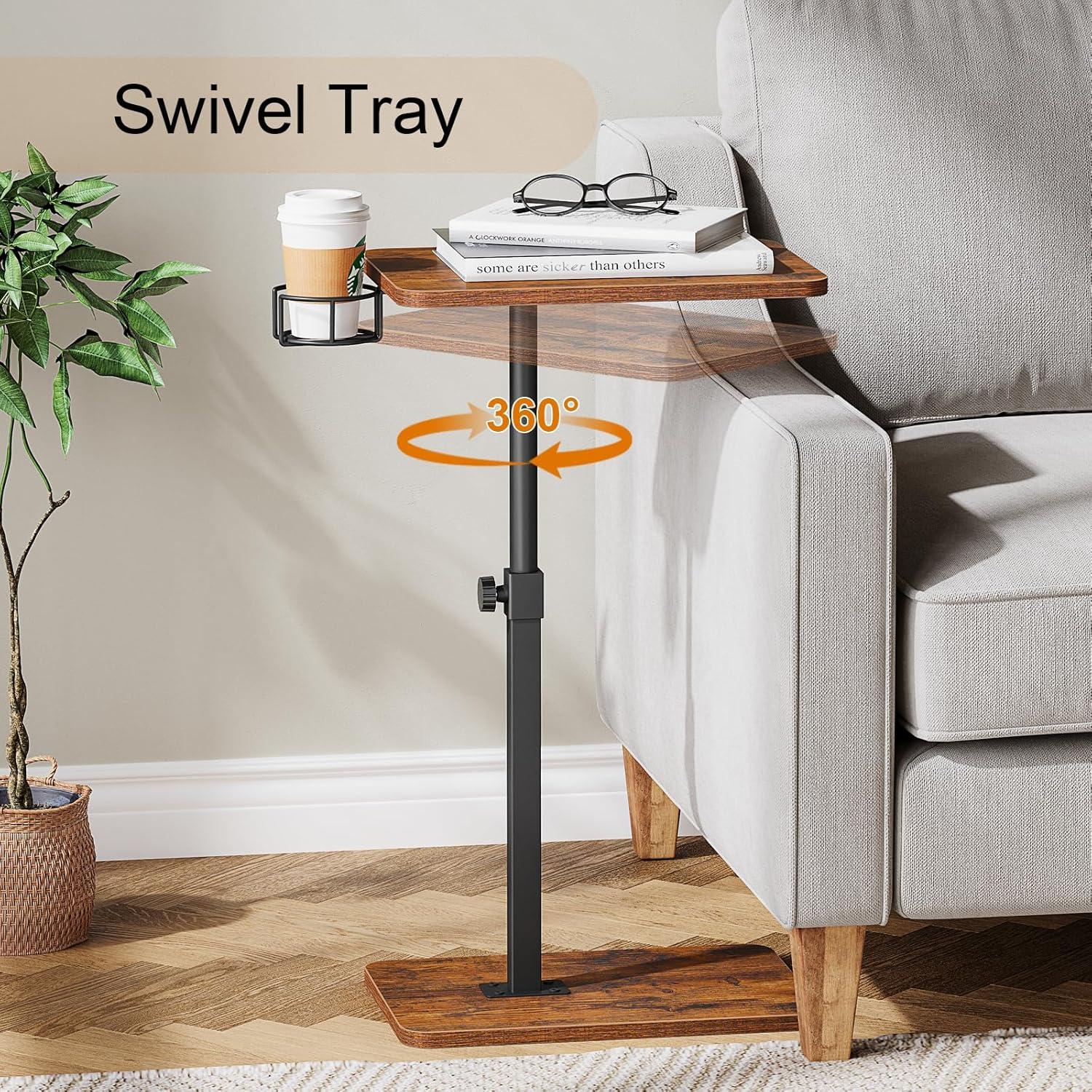 Mesa de bandeja para TV Giikin ajustable 43.9-76.2 cm marrón