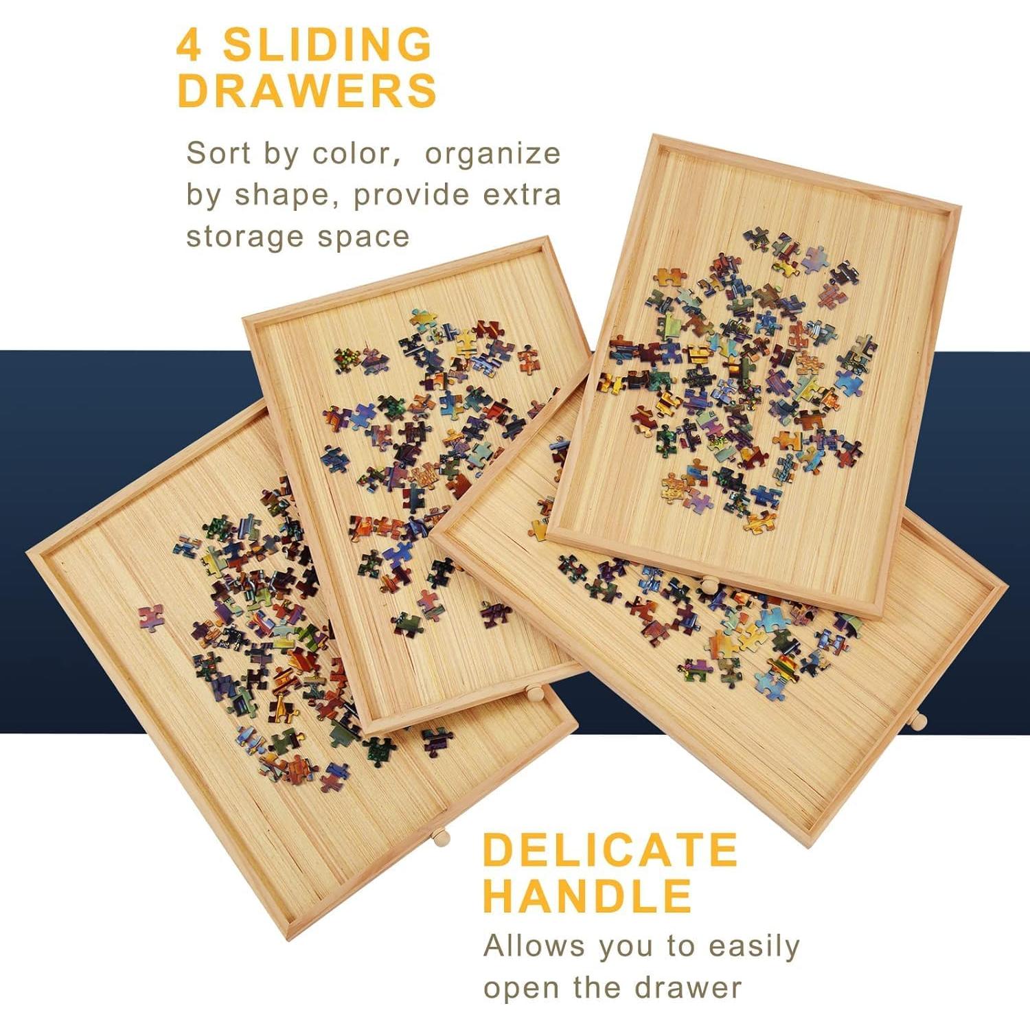 Mesa de Rompecabezas Plegable TEAKMAMA 1500 Piezas Natural