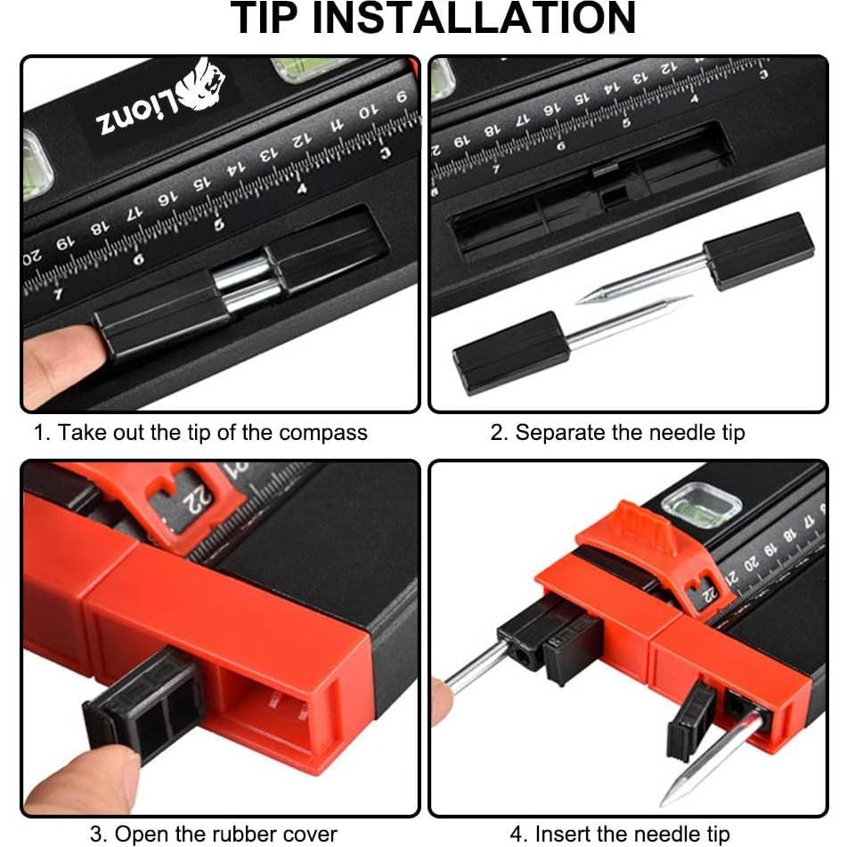 Transportador de Inglete Multifuncional Lionz 36.3 cm con Nivel