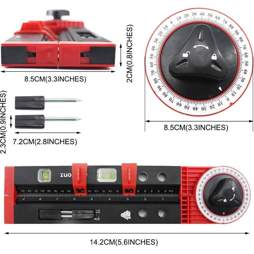 Transportador de Inglete Multifuncional Lionz 36.3 cm con Nivel