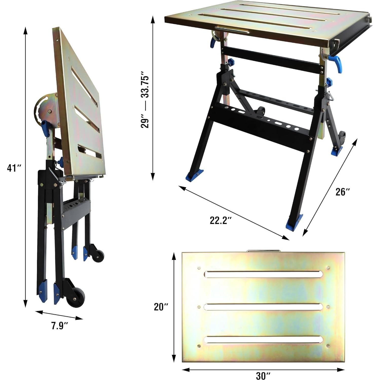 Mesa de Soldadura Ajustable Olympia Tools 76.2x50.8cm Portátil