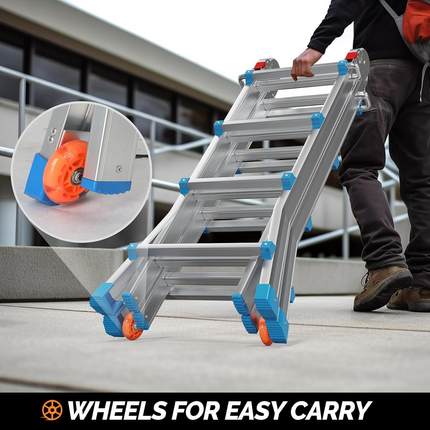 Escalera Telescópica LUISLADDERS 4 Peldaños 5.18 m Aluminio