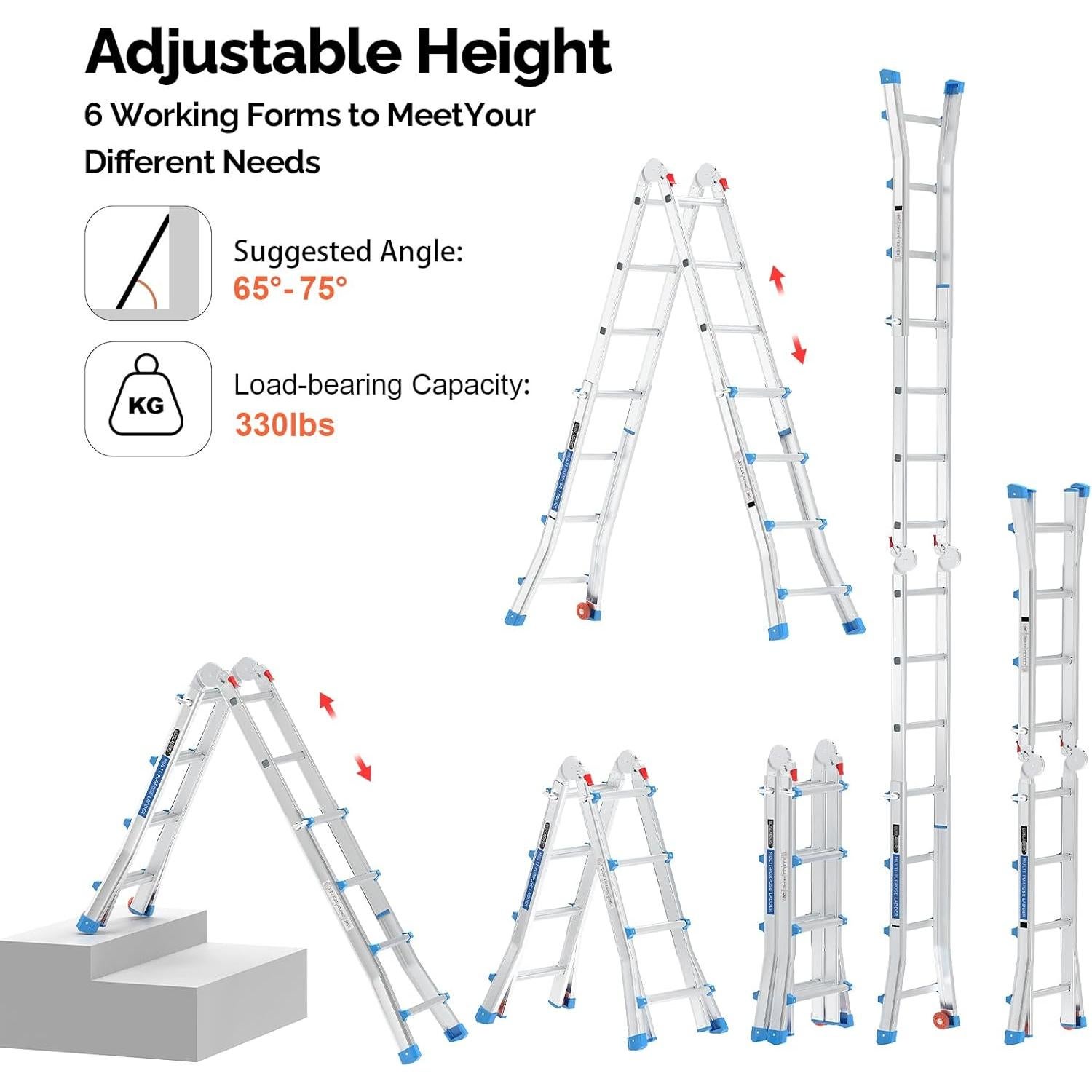 Escalera Telescópica LUISLADDERS 4 Peldaños 5.18 m Aluminio