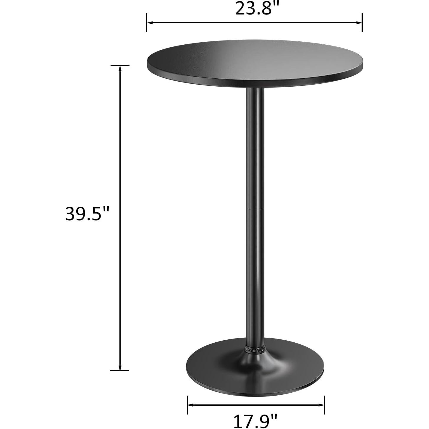 Mesa de Bar Redonda Furmax 60.4 cm Altura 100.3 cm Negra
