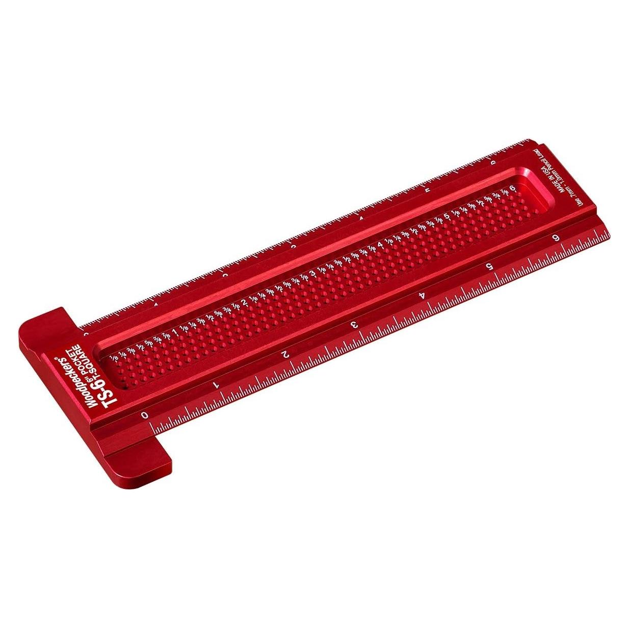 Escuadra T Pocket Woodpeckers 15 cm para Carpintería Precisa