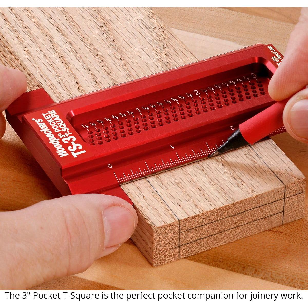 Escuadra T Pocket Woodpeckers 15 cm para Carpintería Precisa