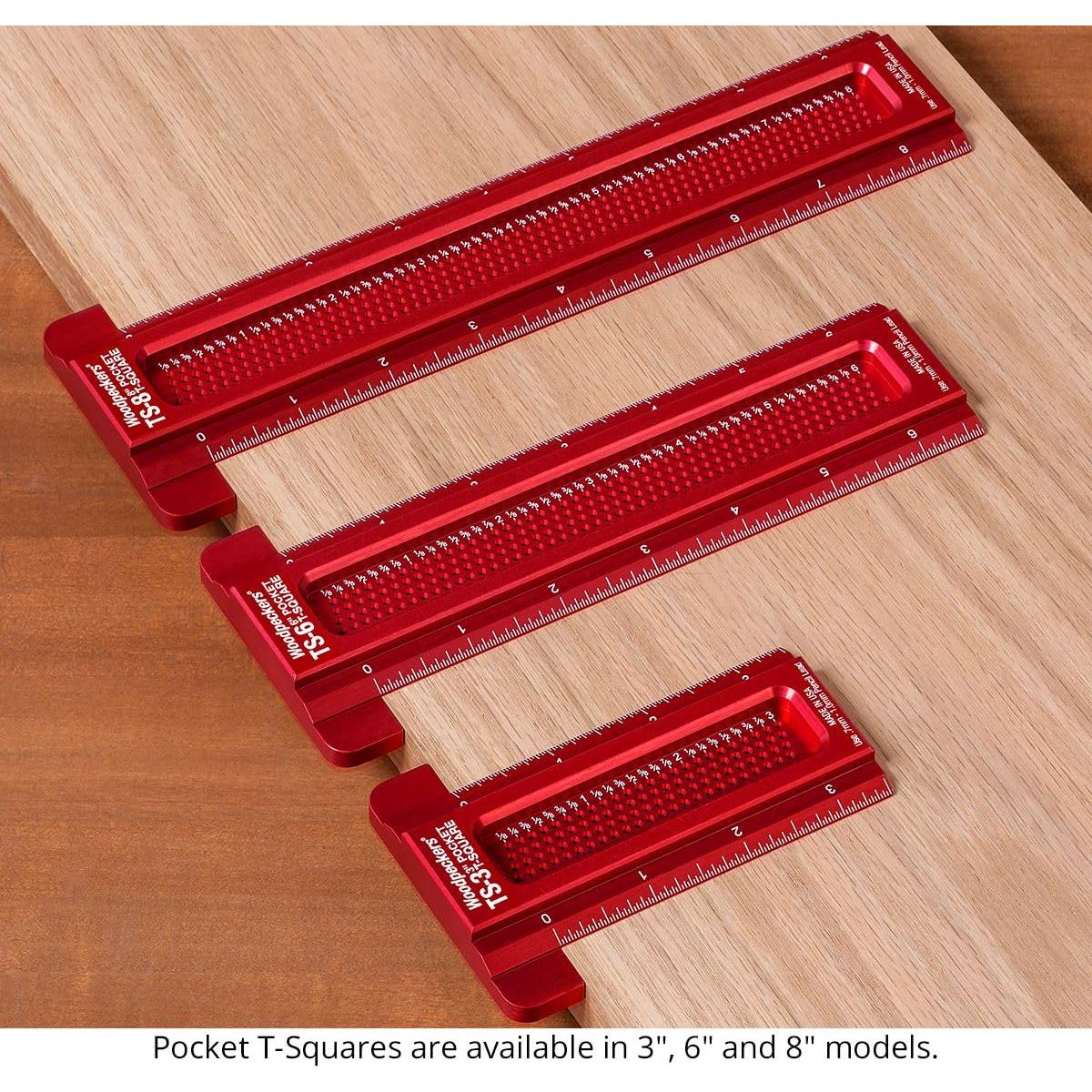 Escuadra T Pocket Woodpeckers 15 cm para Carpintería Precisa