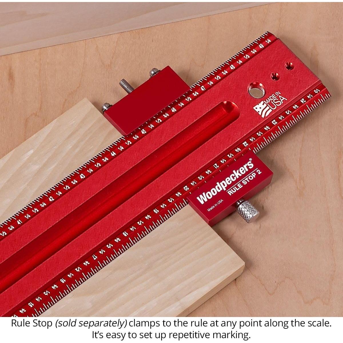 Tope de Regla Woodpeckers RS-2, Aluminio y Acero Inoxidable