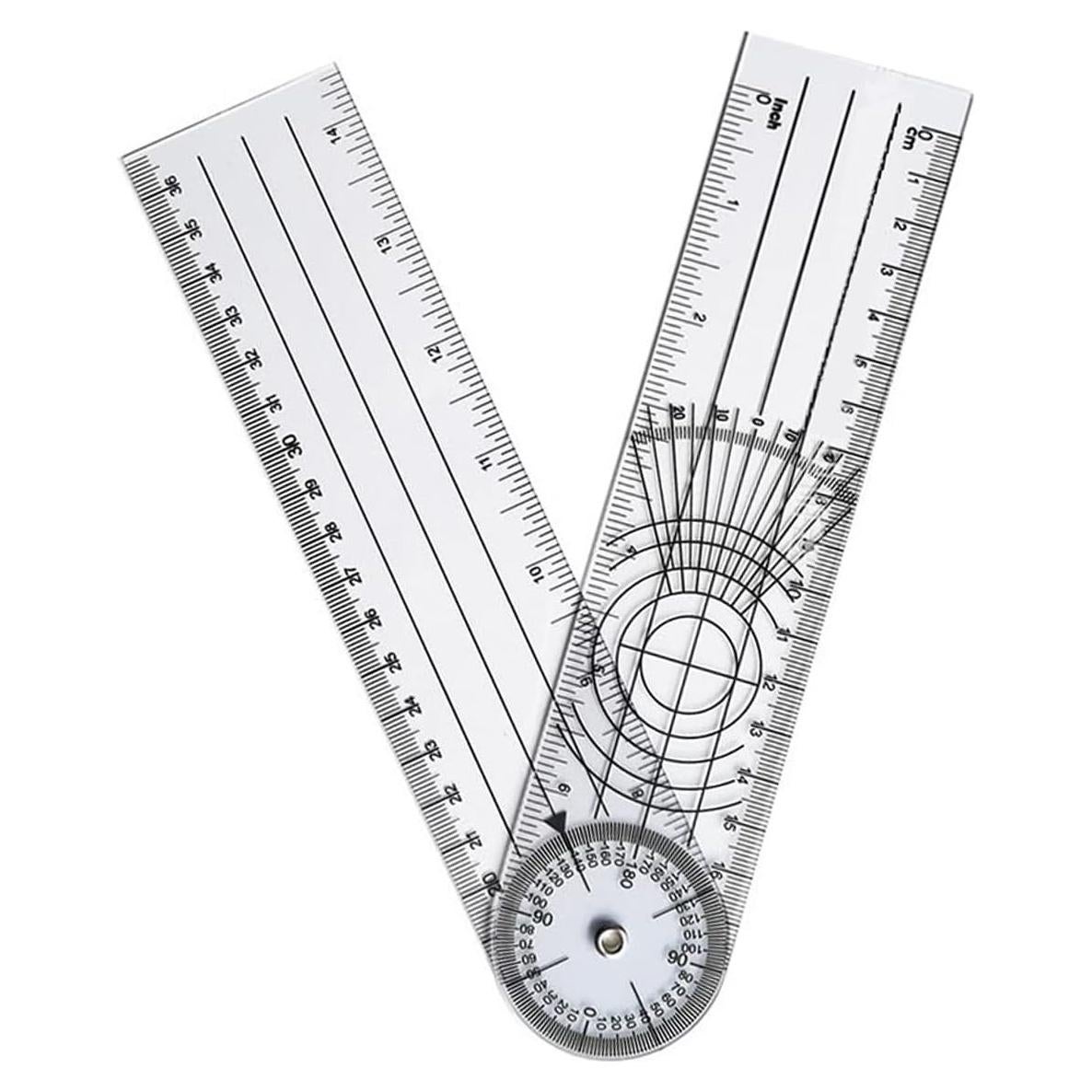 Goniómetro de Plástico Transparente HZX 17.78 cm 360 Grados