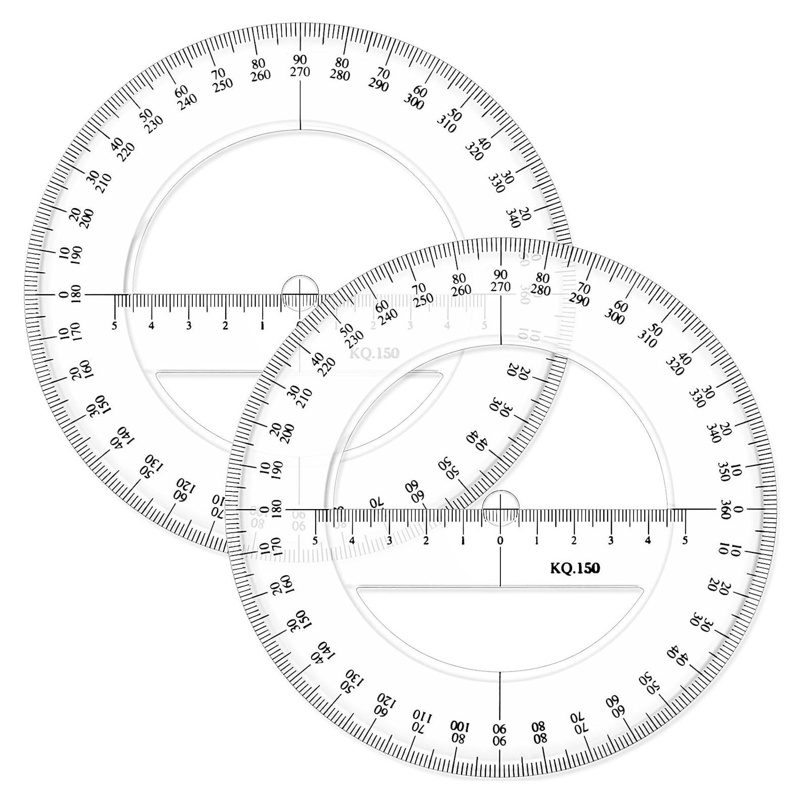 Juego de 2 Transportadores Zonon 15.24 cm Plástico Transparente
