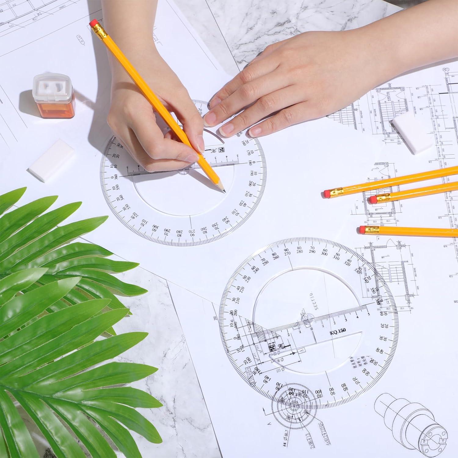 Juego de 2 Transportadores Zonon 15.24 cm Plástico Transparente