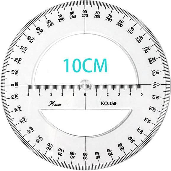 Transportador Circular 10 cm SEIWEI 360 Grados Plástico Transparente