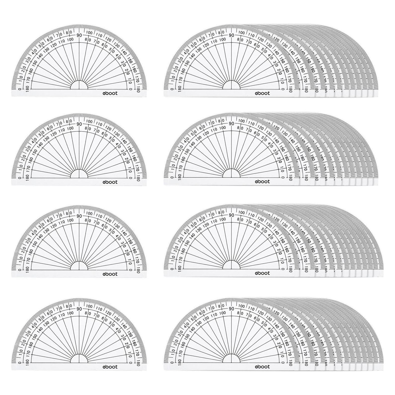 Transportadores de Plástico EBOOT 10 cm - Paquete de 50 Piezas