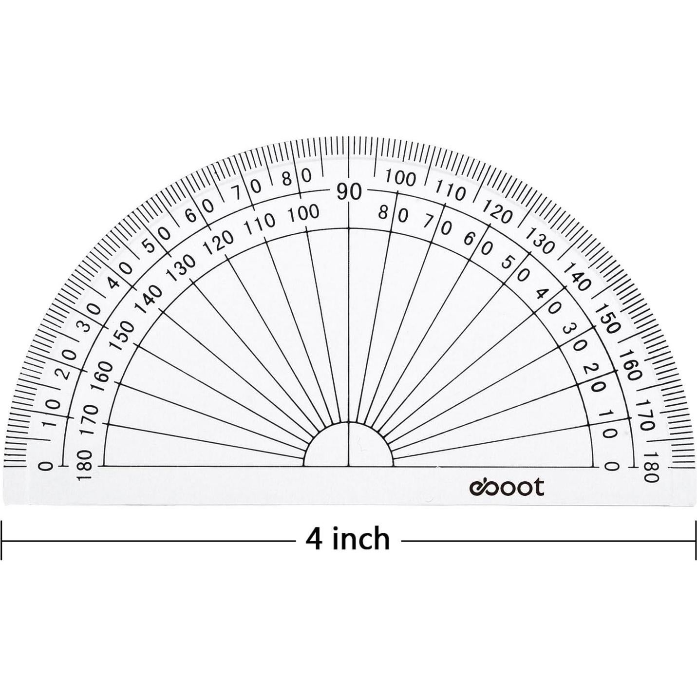 Transportadores de Plástico EBOOT 10 cm - Paquete de 50 Piezas