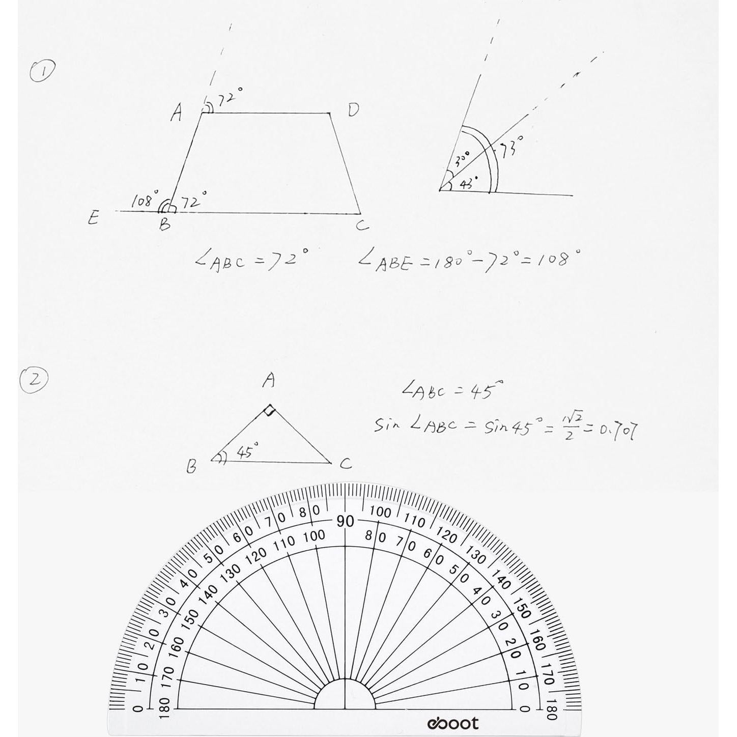 Transportadores de Plástico EBOOT 10 cm - Paquete de 50 Piezas
