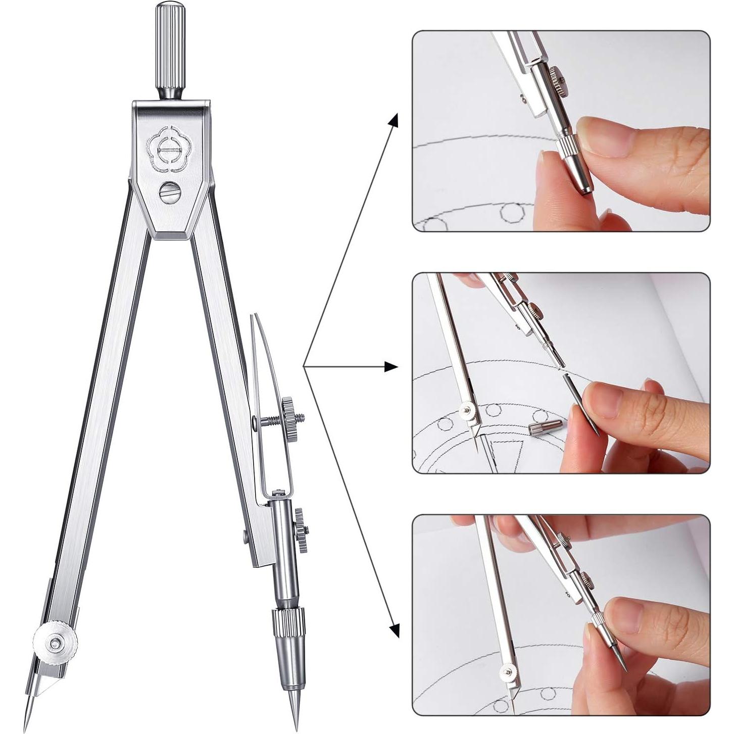 Juego de Matemáticas EBOOT: Compás y Transportador 15.24 cm