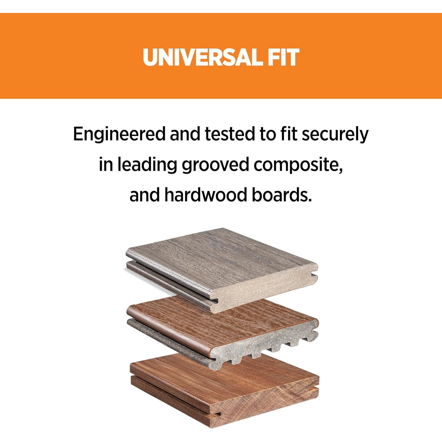 Clips Ocultos para Deck CAMO Edge 90 Unidades Acero Inoxidable
