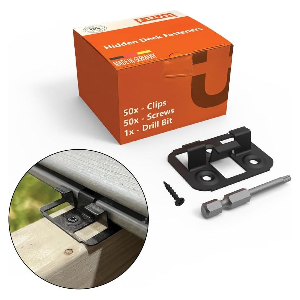 Sujetadores Ocultos Frueh para Deck Compuesto 9.5mm Acero Galvanizado