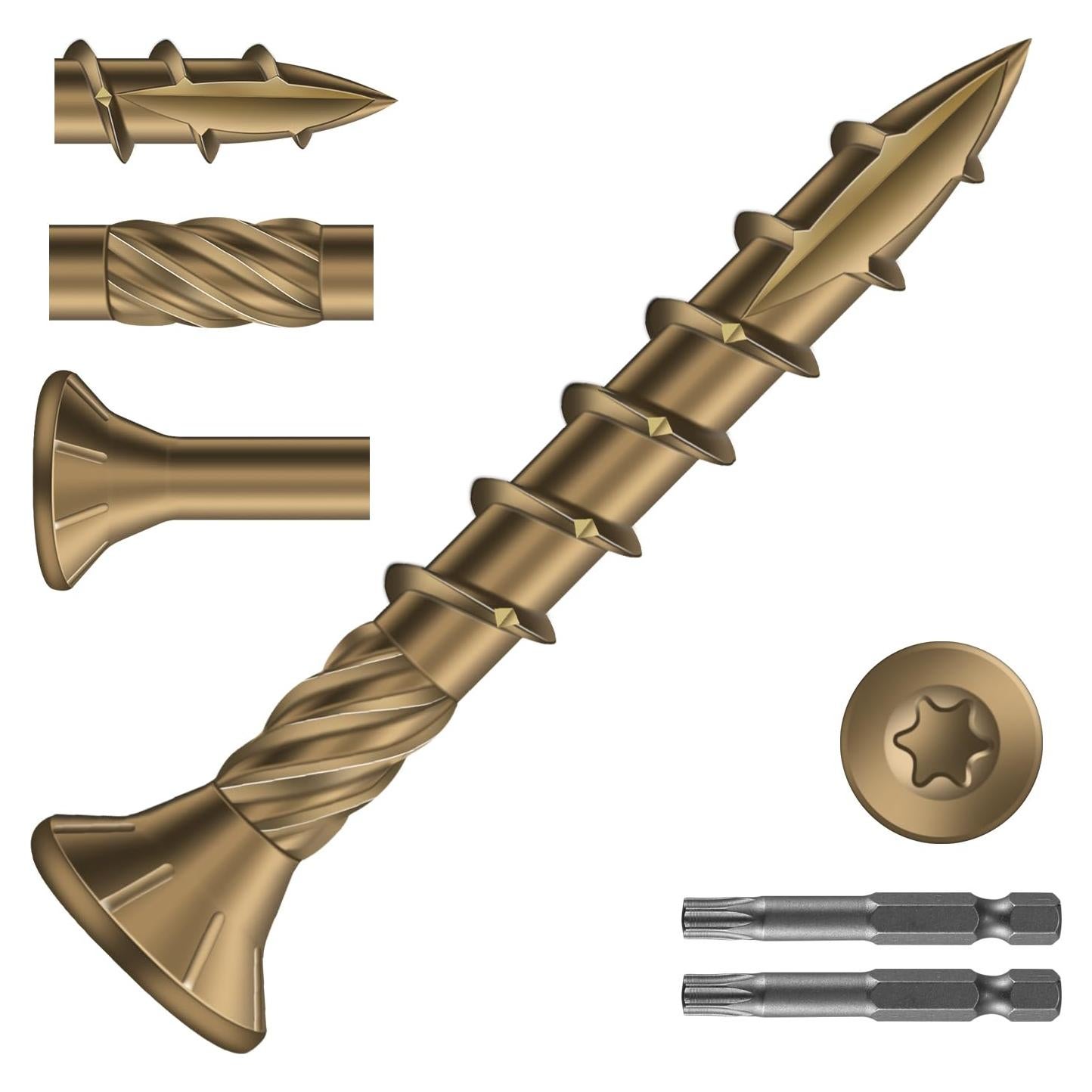 Tornillos para Deck SG TZH #8 Amarillo 3.18cm 398Pcs