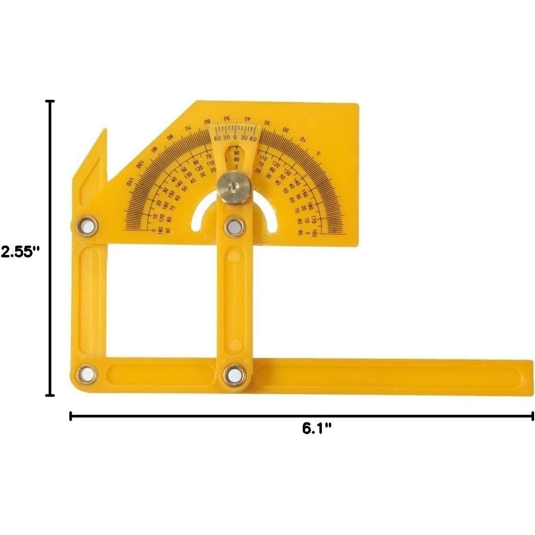 Transportador de Plástico Honbay 15.5x6.5cm Amarillo