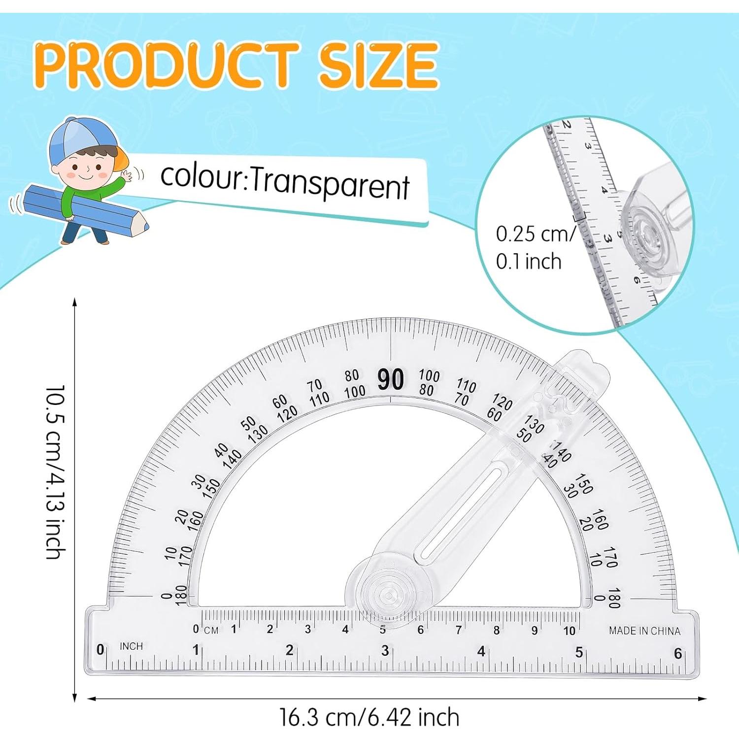 Transportador de Plástico Zonon 15.5 cm - 2 Piezas Geometría