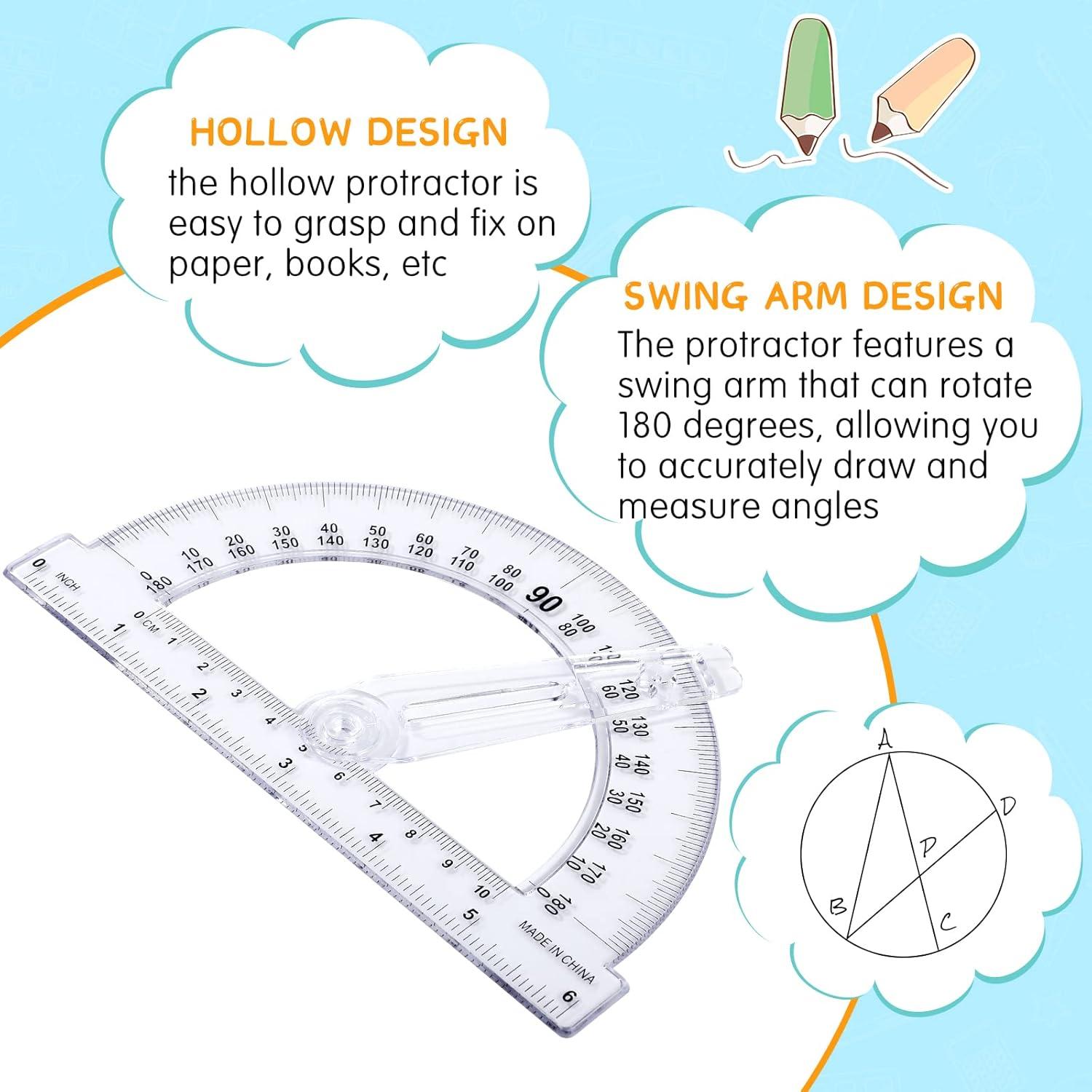 Transportador de Plástico Zonon 15.5 cm - 2 Piezas Geometría