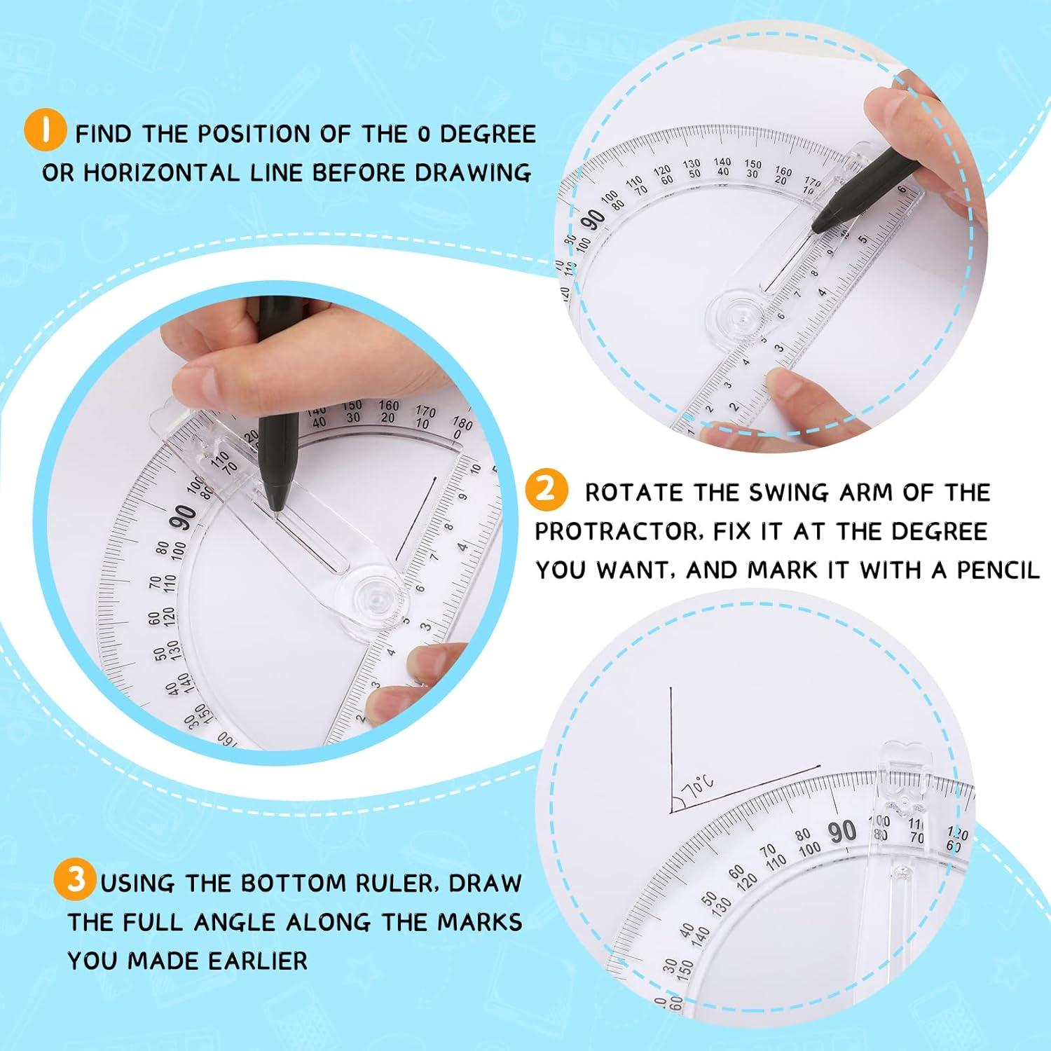 Transportador de Plástico Zonon 15.5 cm - 2 Piezas Geometría