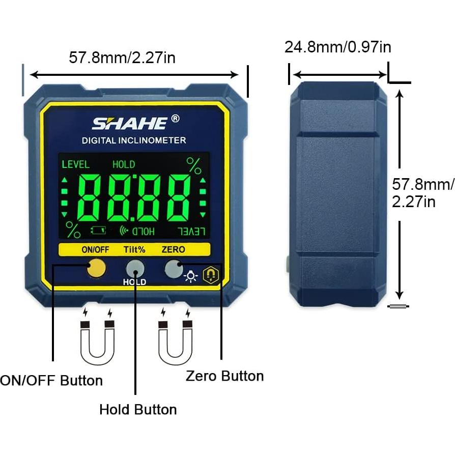 Medidor de Ángulo Digital SHAHE 5315 con Base Magnética