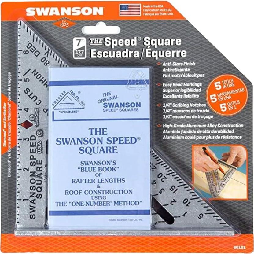 Escuadra Speed Square Swanson S0101 17.78 cm con Libro Azul