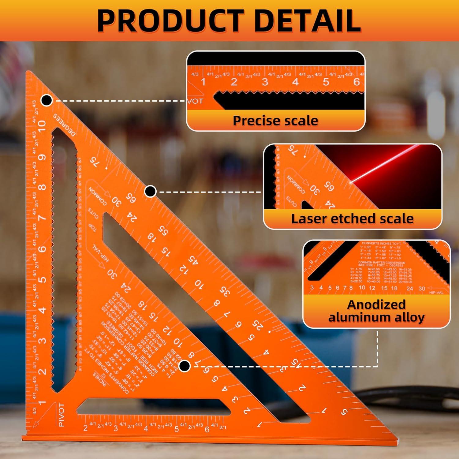 Escuadra de Techo de Aluminio 30cm QualiapeX - Herramienta de Medición
