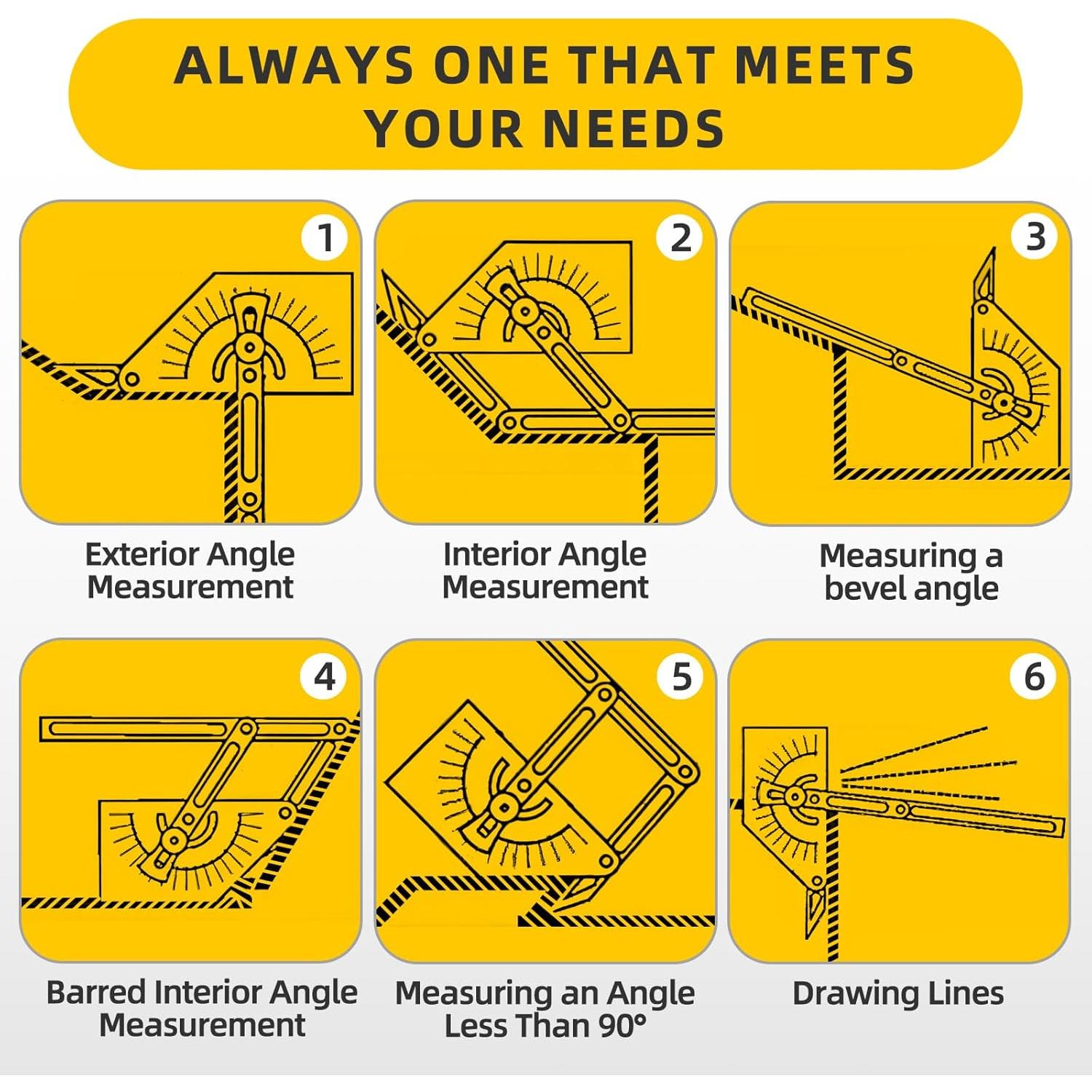 2 Transportadores de Ángulo Ajustables SYFLHYP 0°-180°