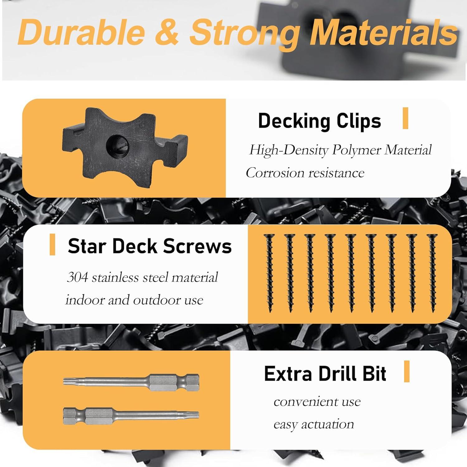 Sujetadores Ocultos para Deck de Composite NAXVIO 600 Pcs